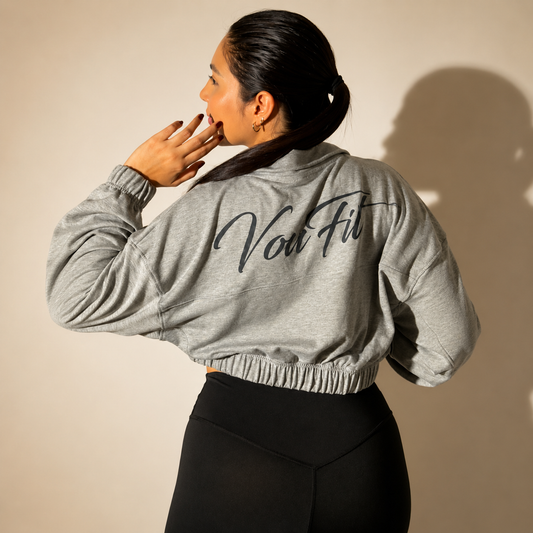 HOODIE CORTO BLITZ GRIS CLARO