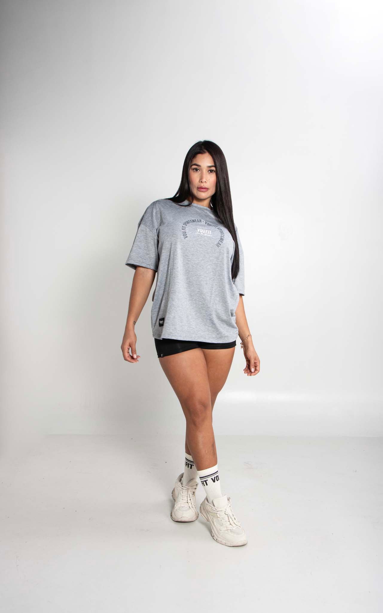 Camiseta Oversized Sport Gris Jaspe