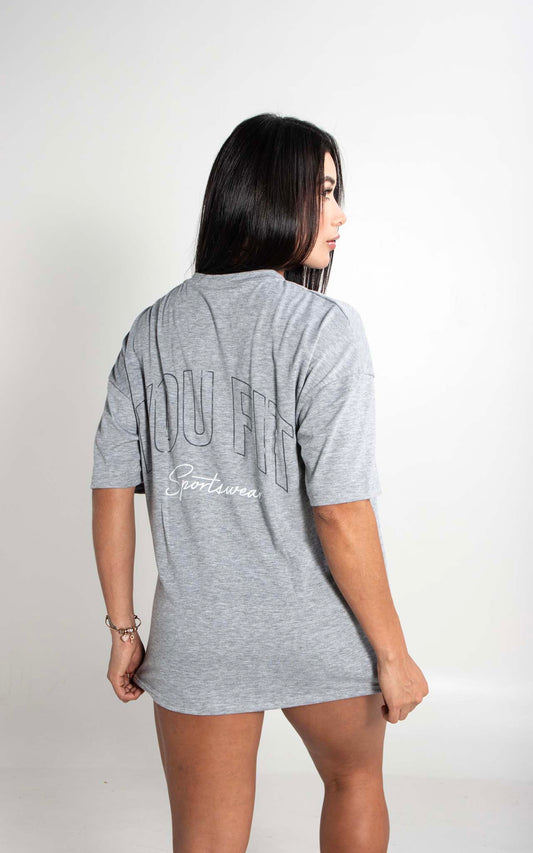 Camiseta Oversized Sport Gris Jaspe