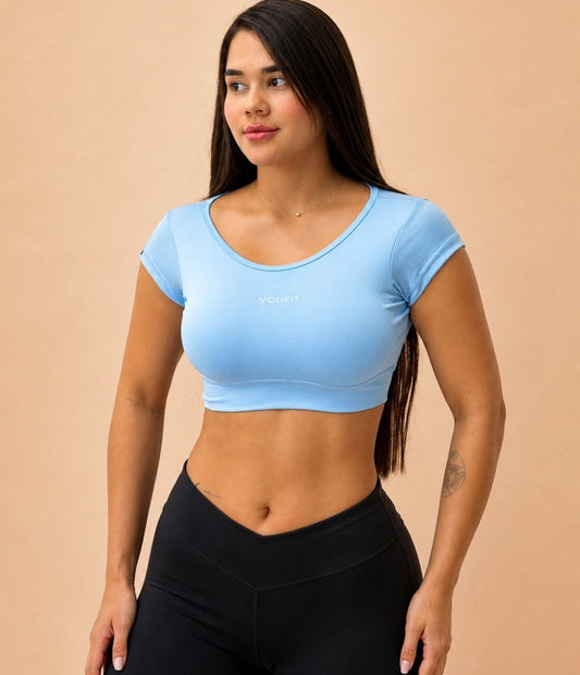 Top Manga Corta Sky blue
