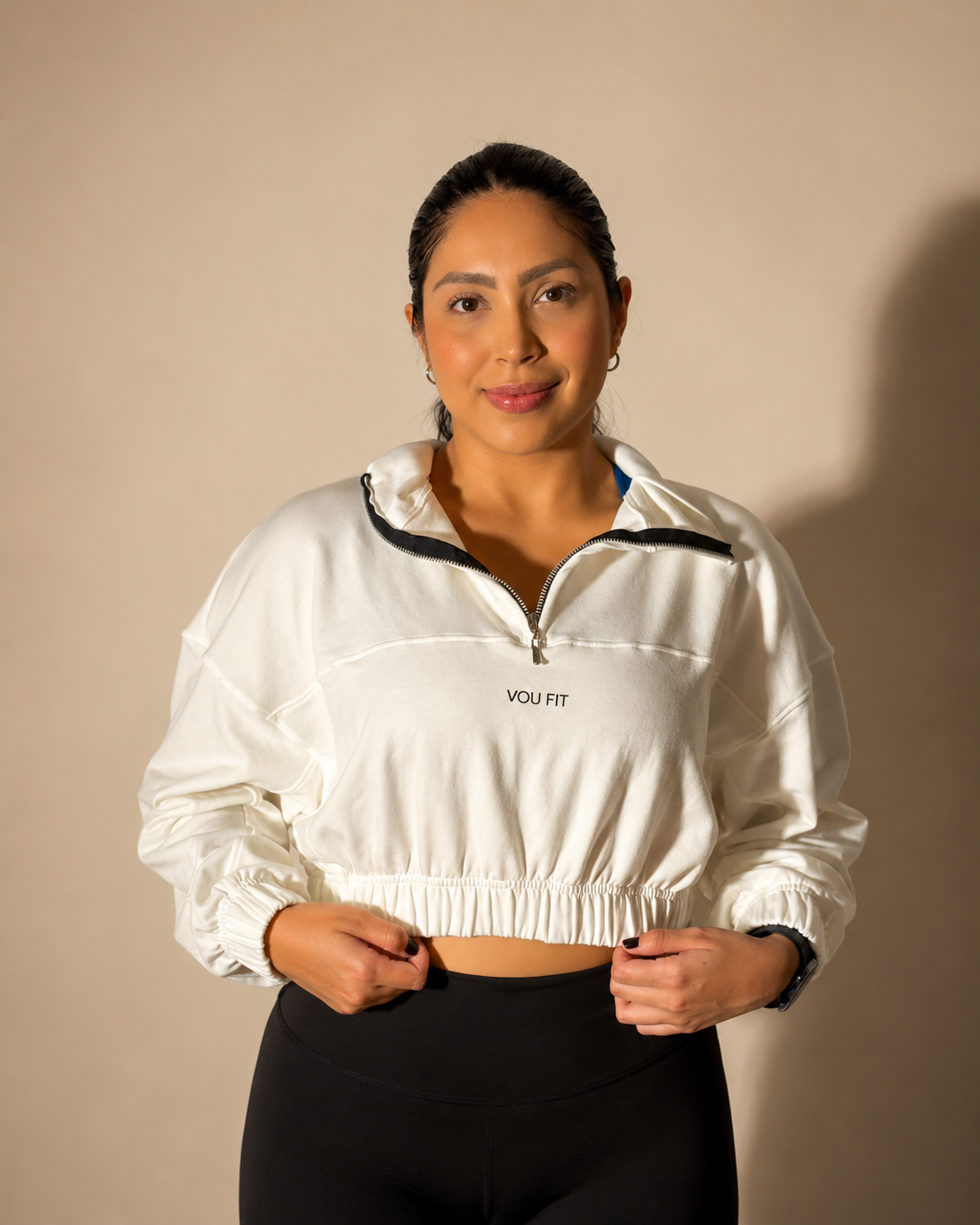 HOODIE CORTO BLITZ MARFIL