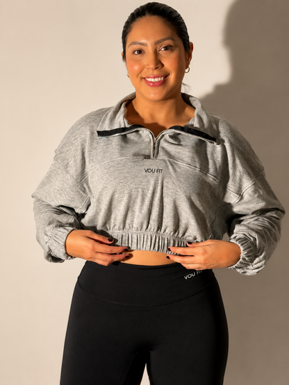 HOODIE CORTO BLITZ GRIS CLARO