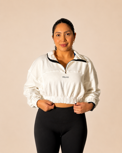 HOODIE CORTO BLITZ MARFIL