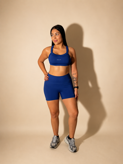 Top Strapless Rojo Azul Rey