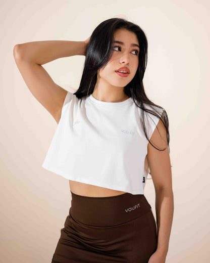 Camiseta Corta Aura Marfil