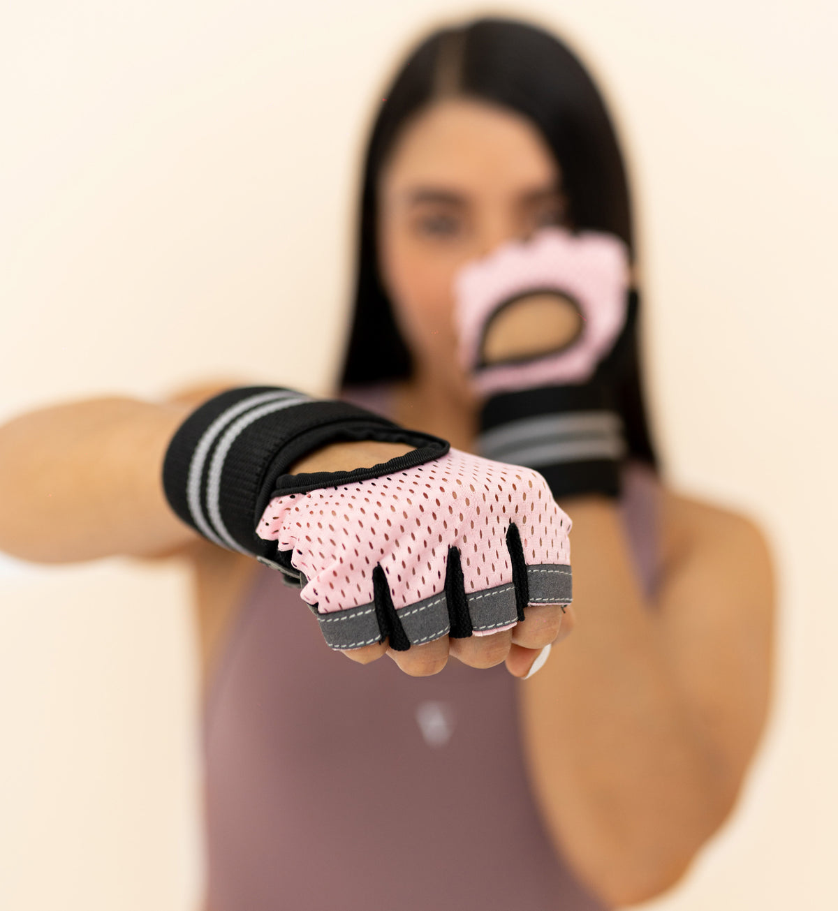 Guantes Premium x Muñequera Rosa