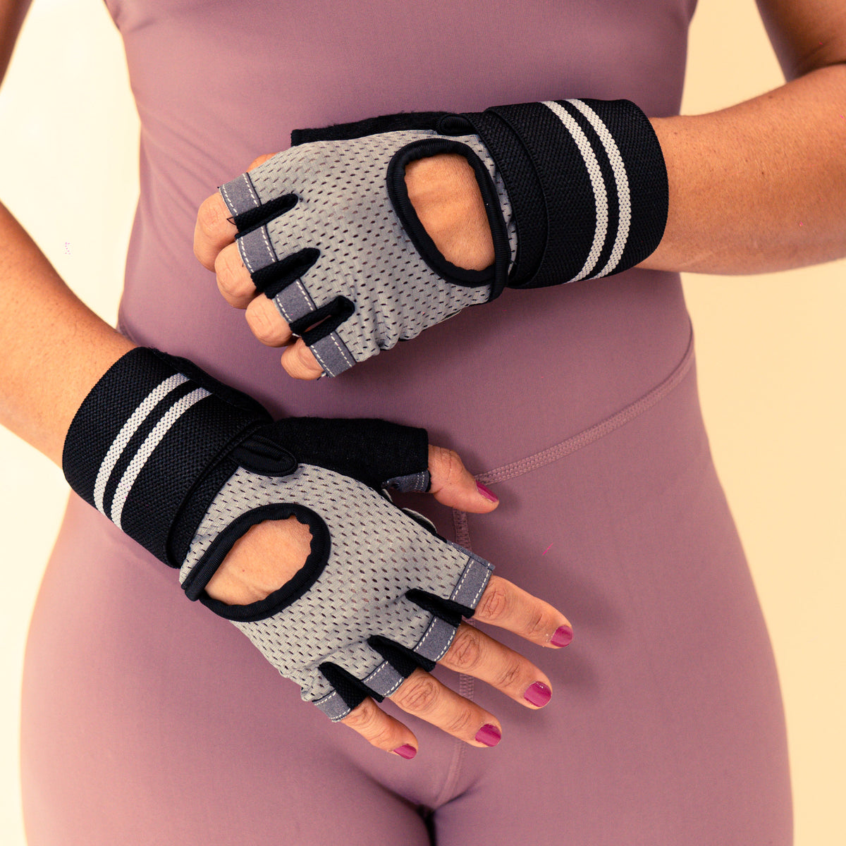 Guantes Premium x Muñequera Gris