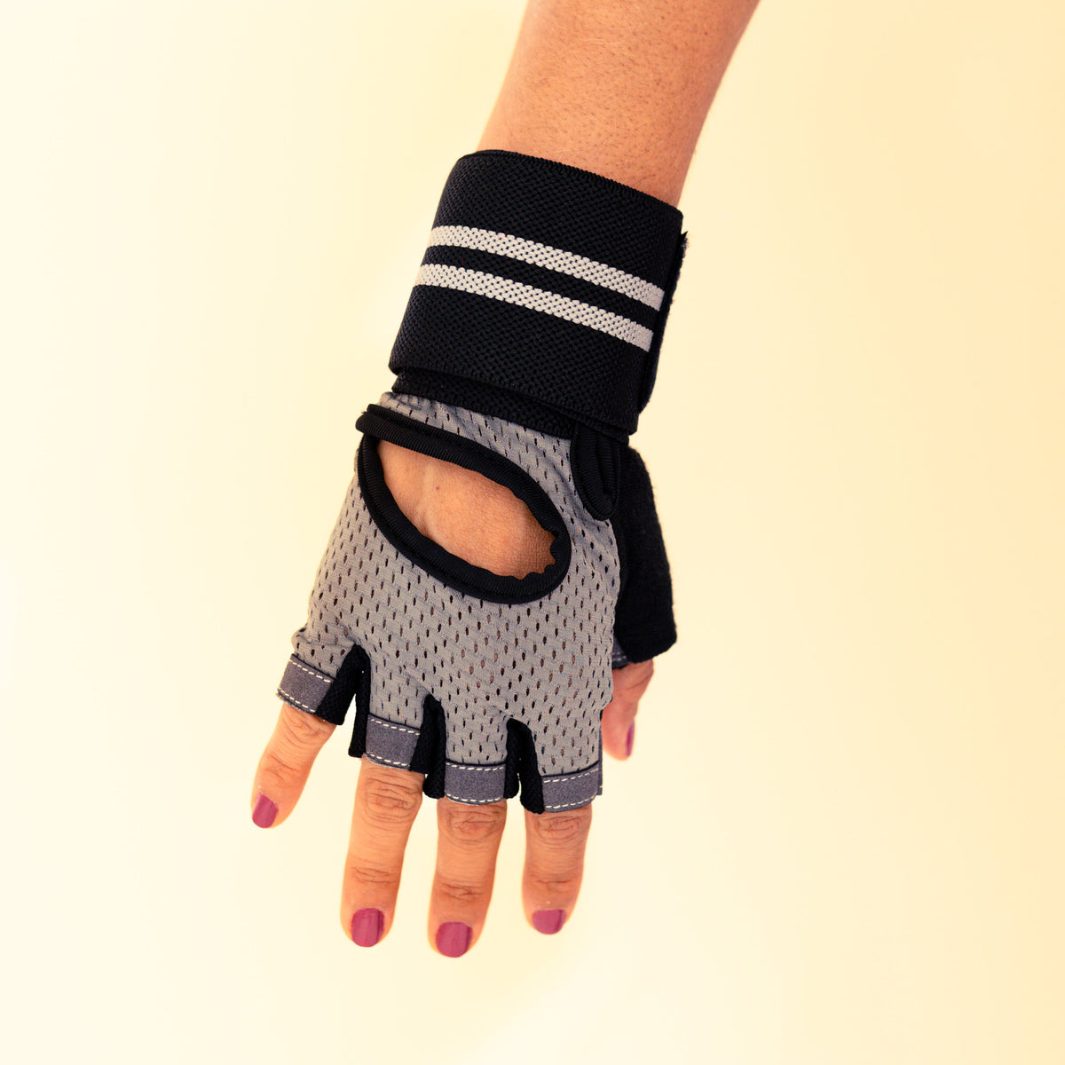 Guantes Premium x Muñequera Gris