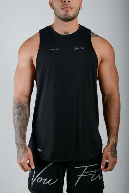 Camisilla Neck Summer Negro