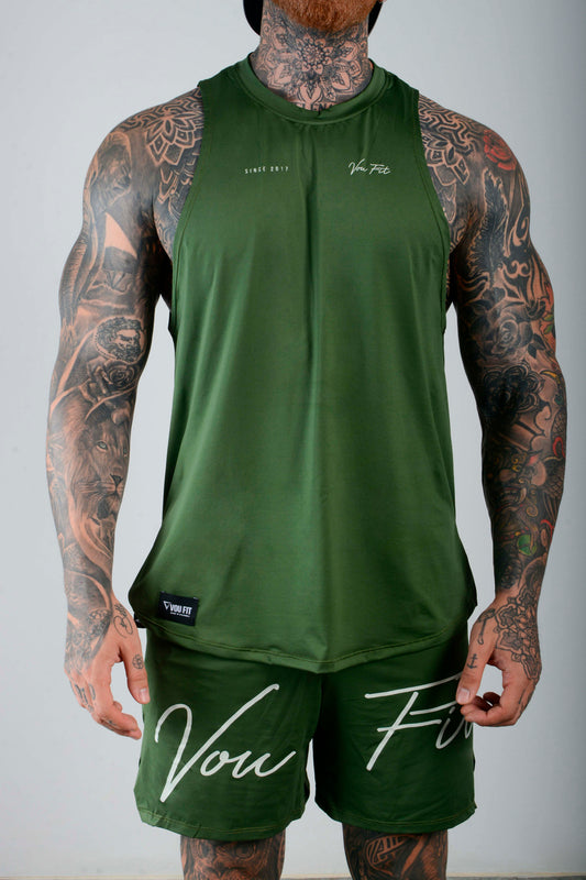 Camisilla Neck Summer Verde Militar