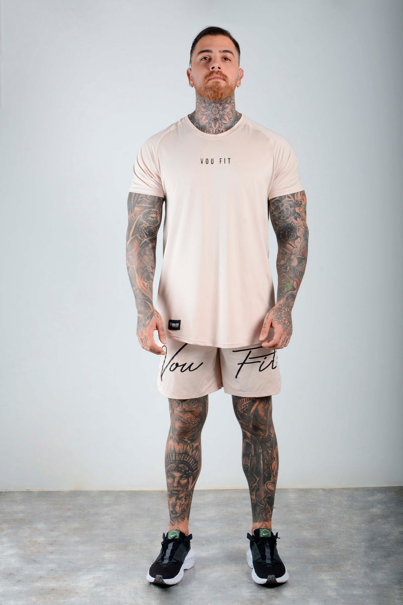 Camiseta Ranglan Beige