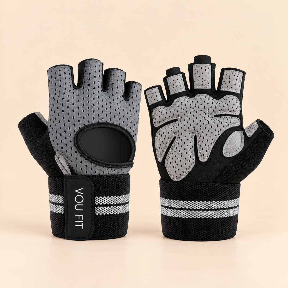 Guantes Premium x Muñequera Gris