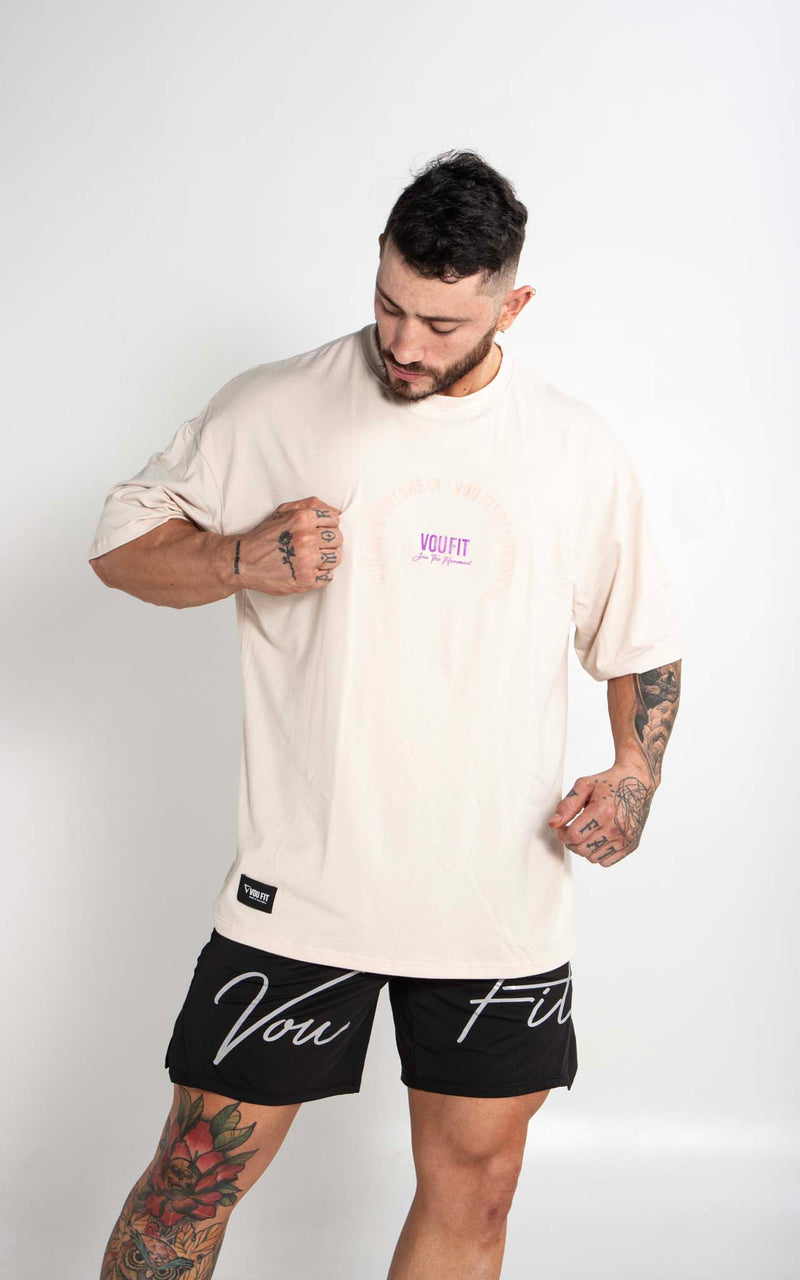 Camiseta Oversized Sport Beige