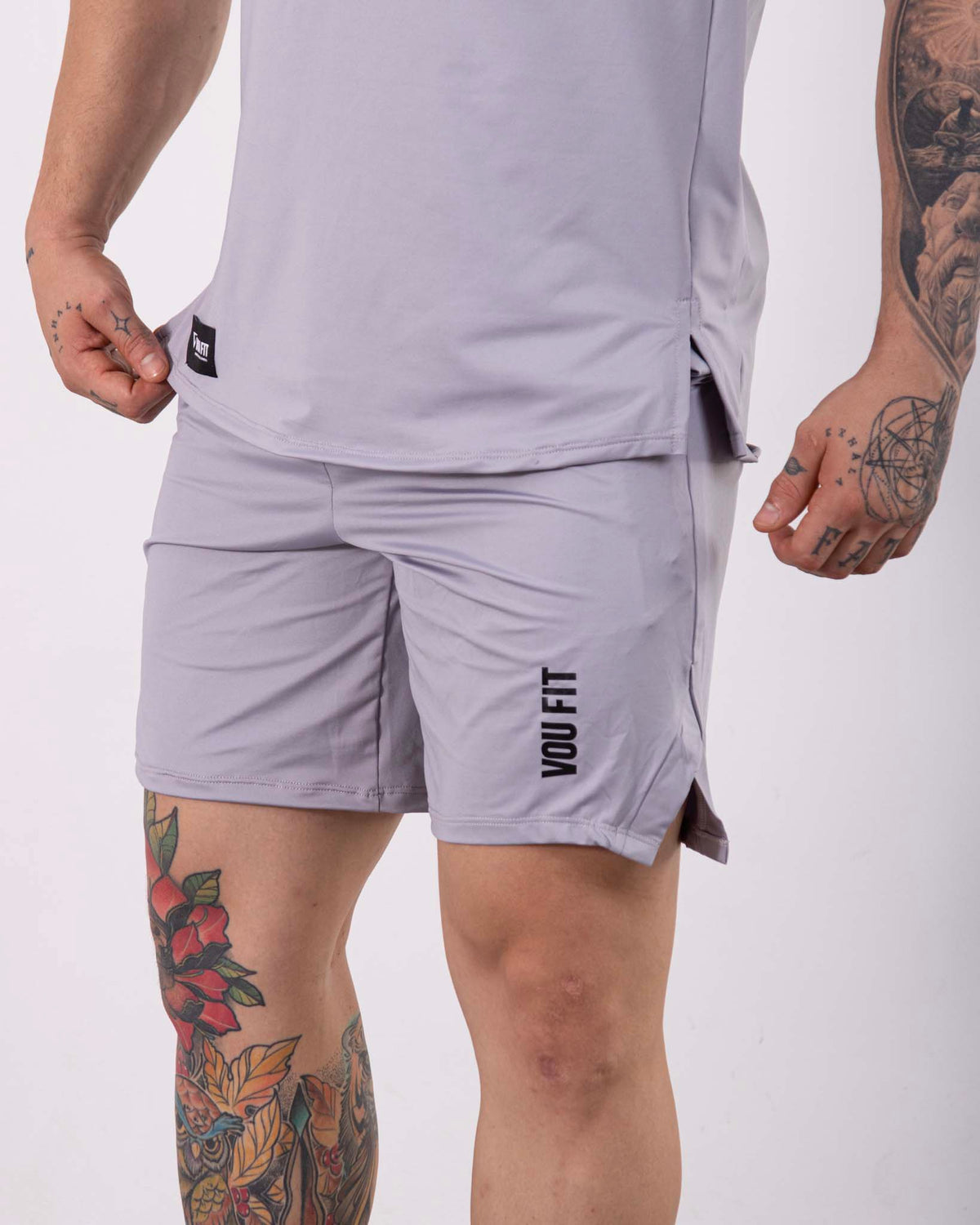 Pantaloneta Abertura Gris Claro - voufit