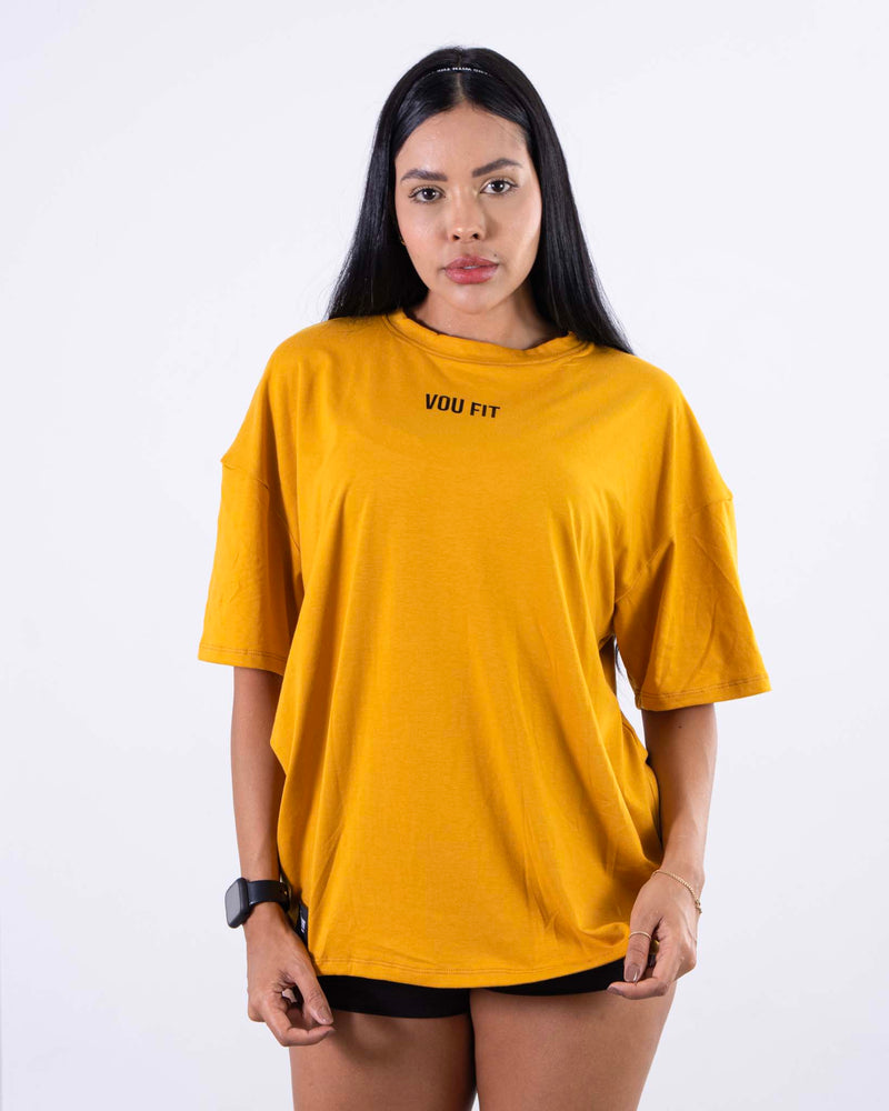 Camiseta Oversized Team VFT Mostaza - voufit