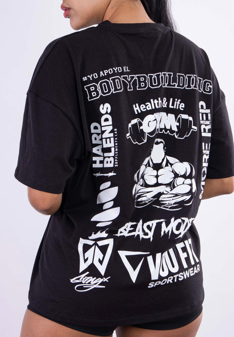 Camiseta Oversized Bodybuilding - voufit