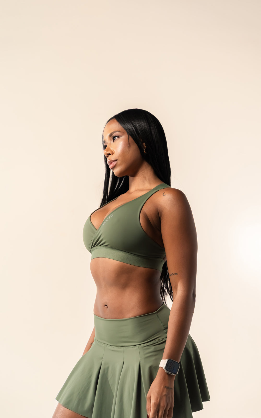 Top Arual Verde militar