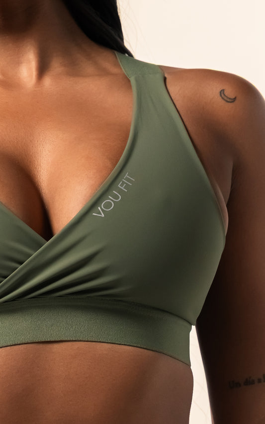 Top Arual Verde militar