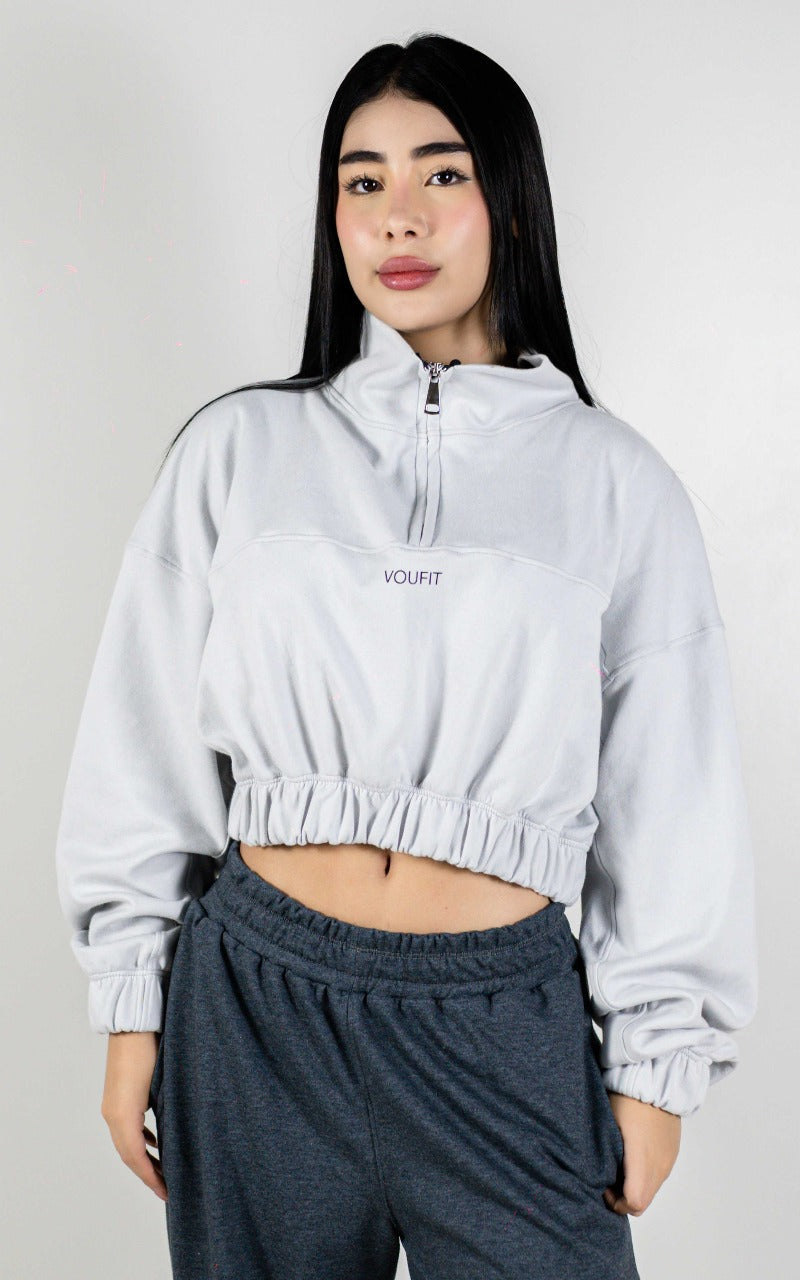 HOODIE CORTO BLITZ GRIS CLARO