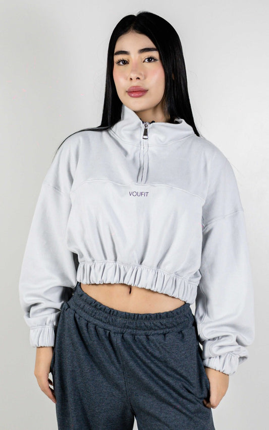 HOODIE CORTO BLITZ GRIS CLARO