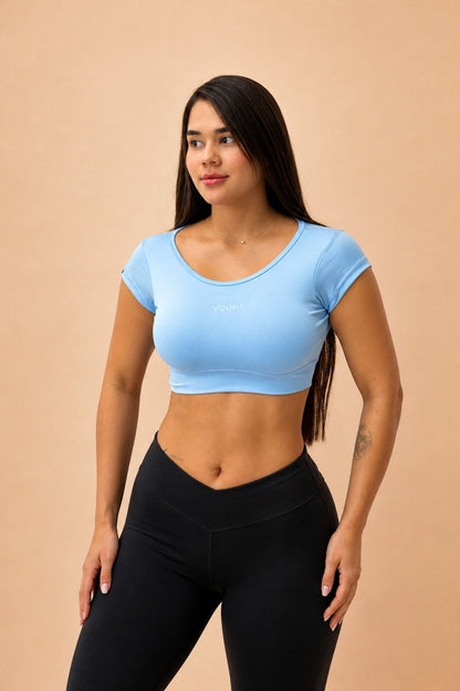 Top Manga Corta Sky blue