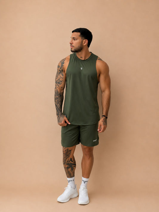 Camisilla Neck Summer Verde Militar