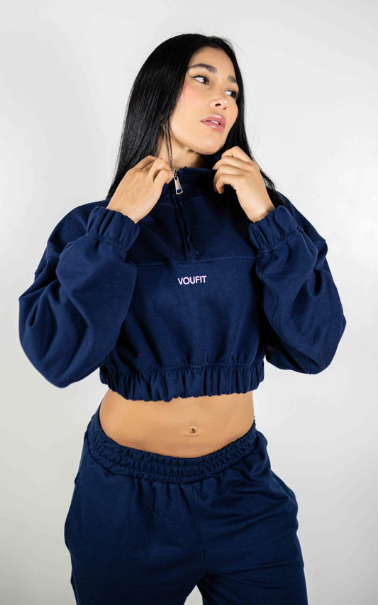 HOODIE CORTO BLITZ AZUL OSCURO