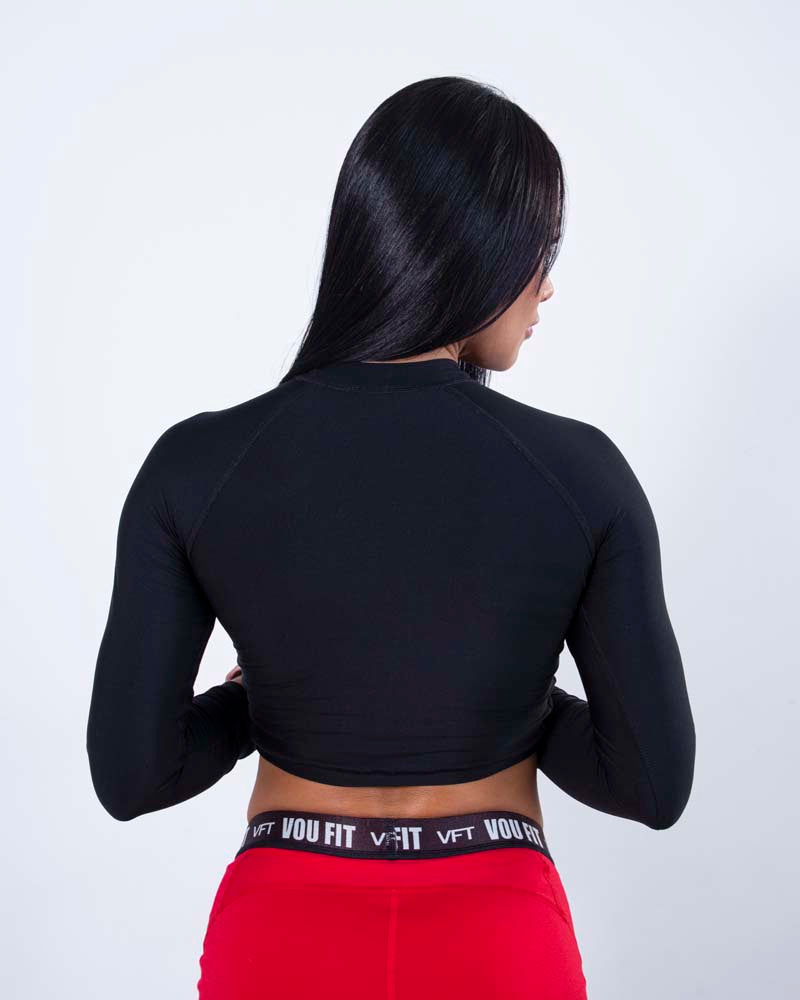 Top Manga Larga Negro - voufit