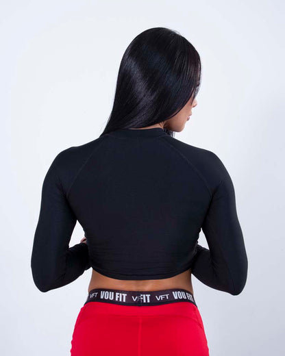 Top Manga Larga Negro - voufit