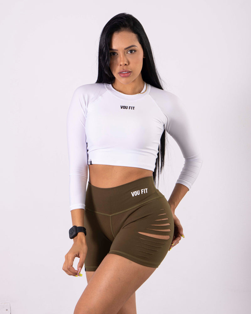 Top Manga Larga Blanco - voufit