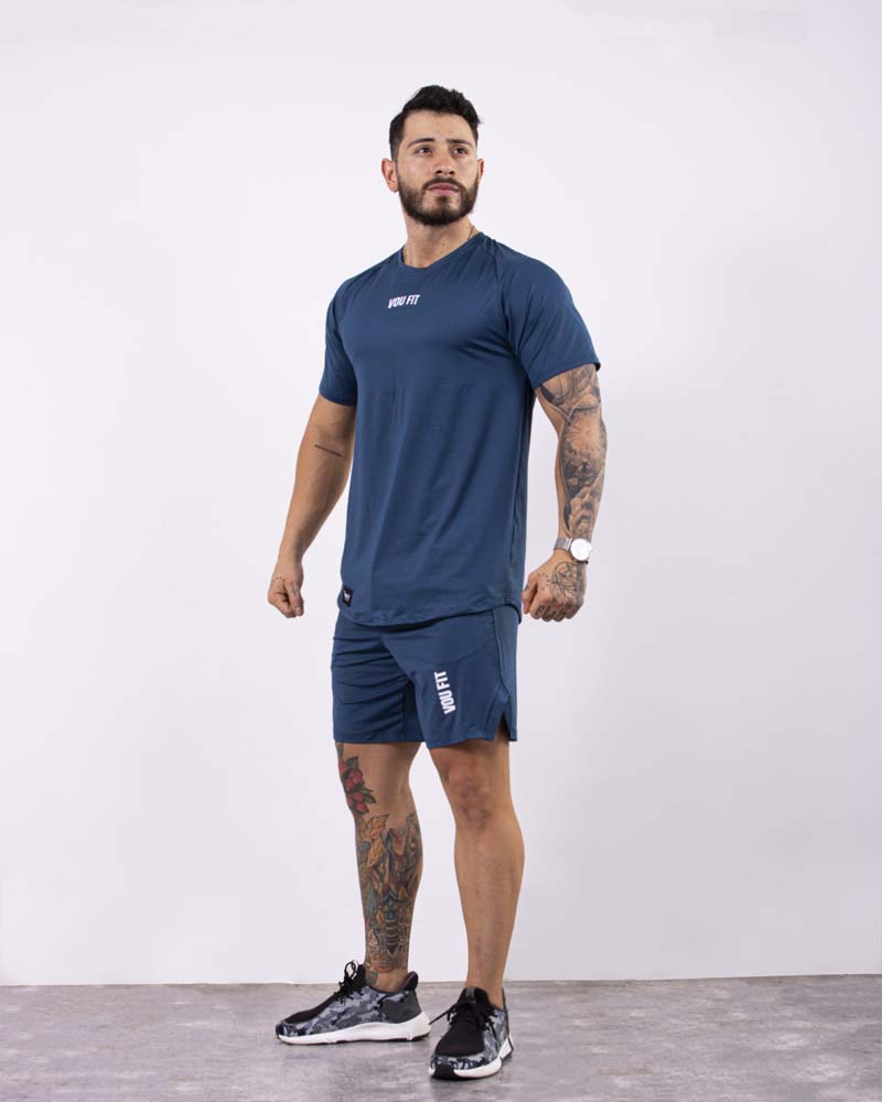 Camiseta Ranglan Azul Petróleo - voufit