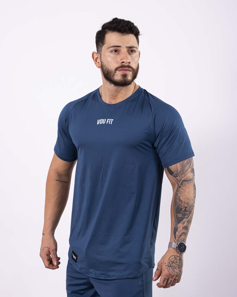 Camiseta Ranglan Azul Petróleo - voufit