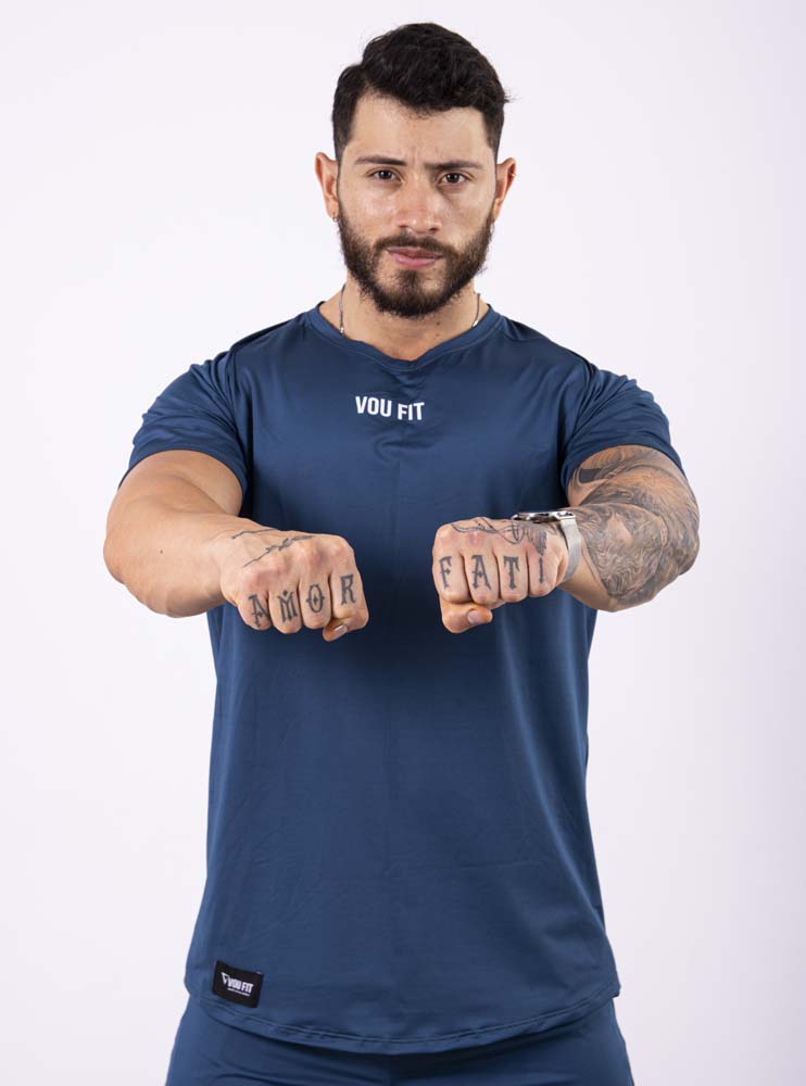 Camiseta Ranglan Azul Petróleo - voufit